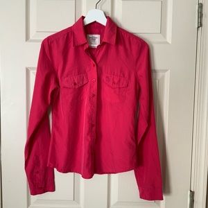 A&F Women Hot Pink Long-sleeves Shirt